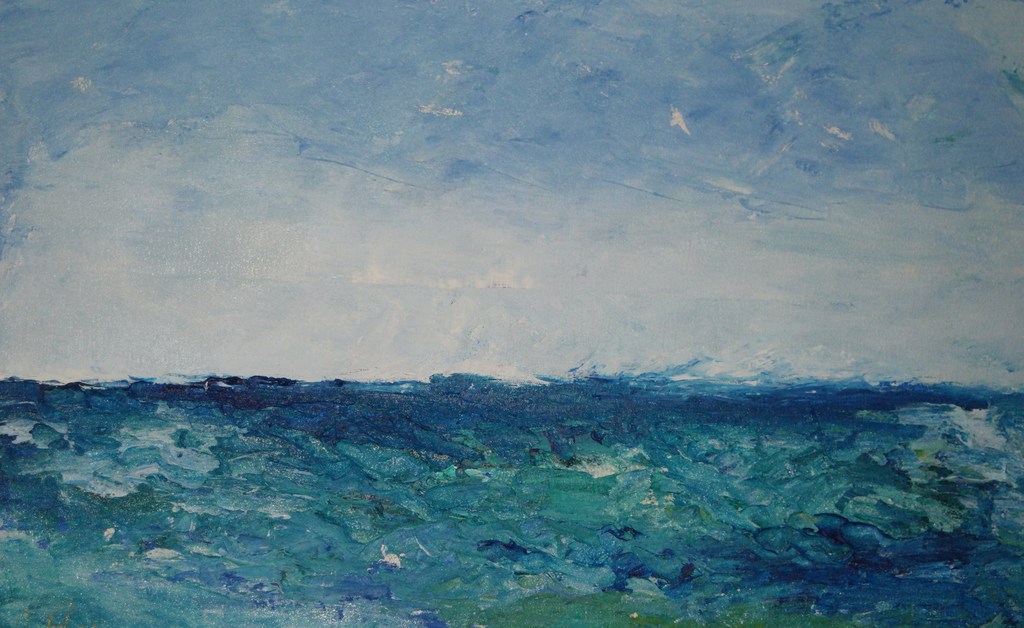 Blauer Himmel über dem Meer