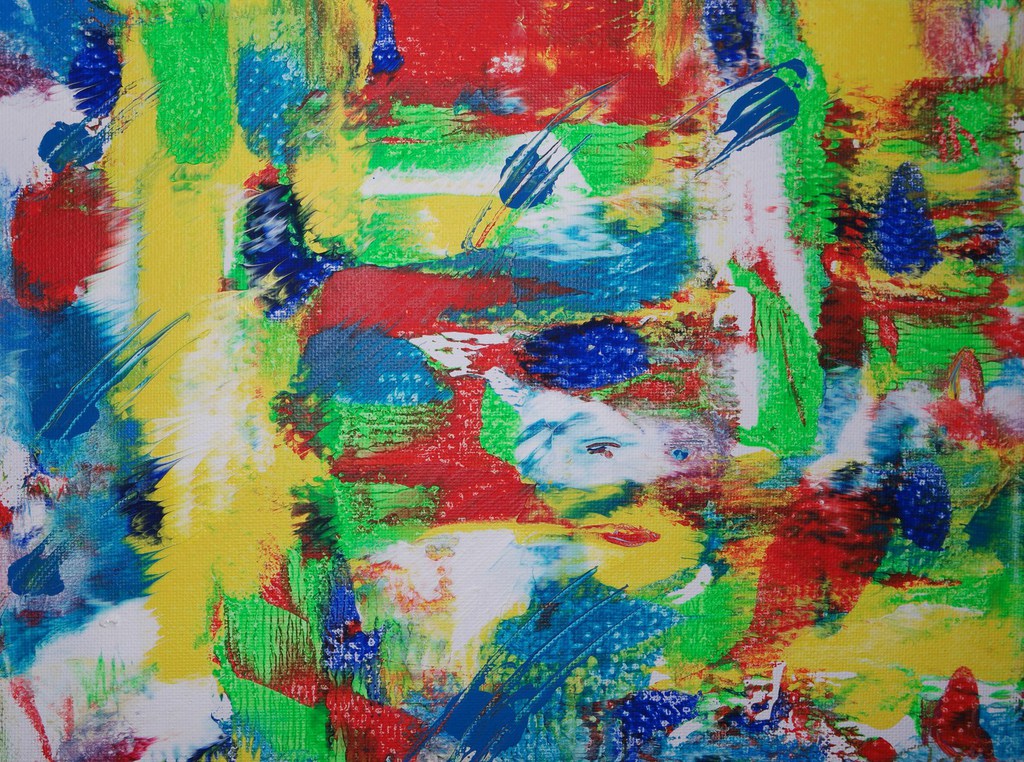 Bunte abstrakte Malerei mit Gesichtern