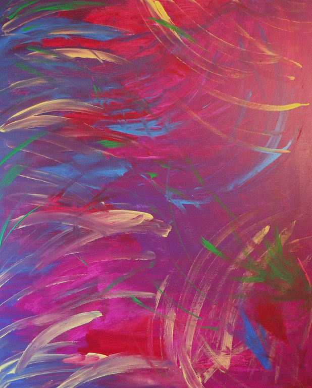 Abstrakte Farbspiralen und Striche