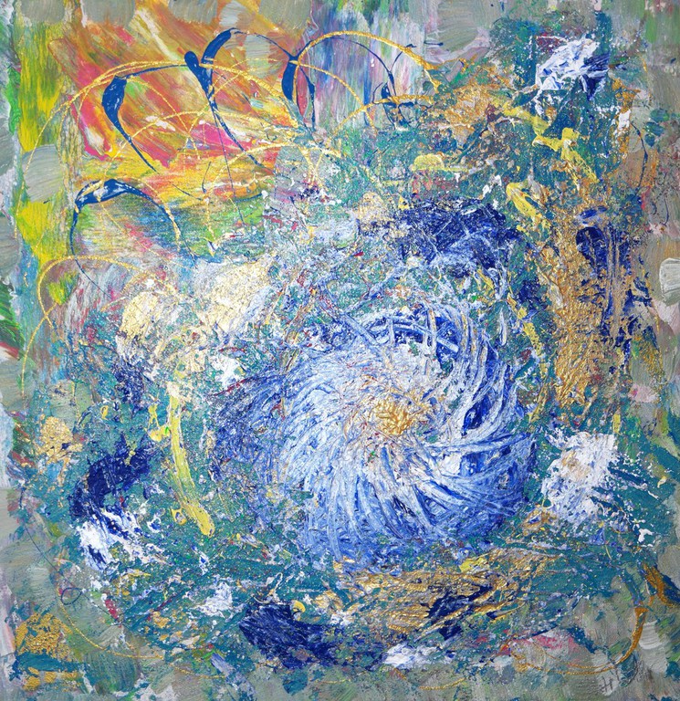 Bunte abstrakte Malerei mit Spiralen